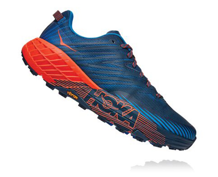 Hoka One One Trail Schoenen Heren - Speedgoat 4 - Blauw/Rood - VQ2761830